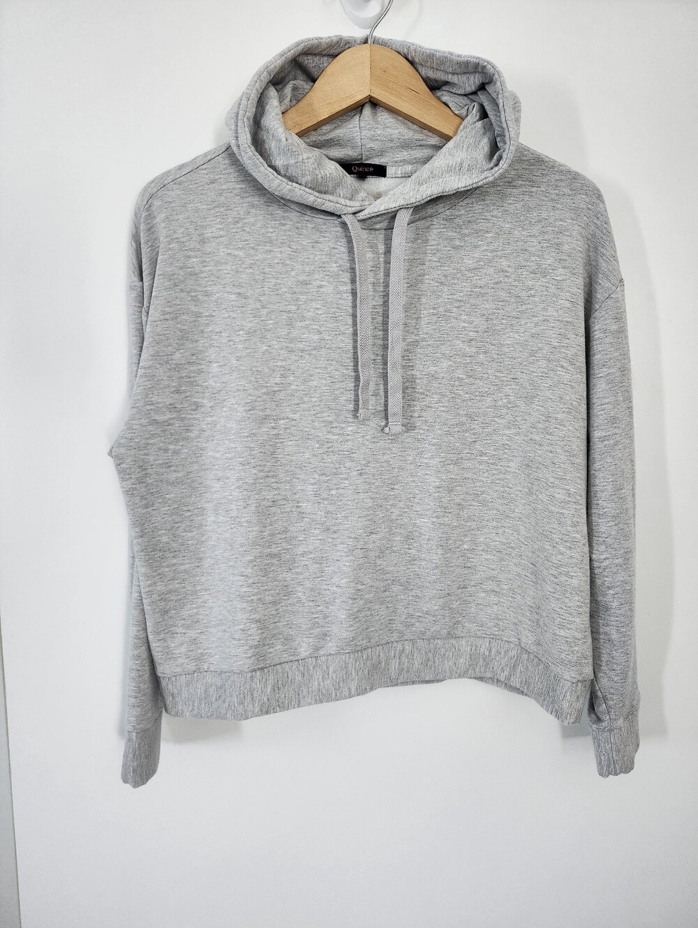 Quince Heather Grey Modal Minimalist Basic Athleisure Pullover Hoodie Sz Large
